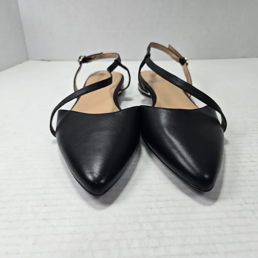 Naturalizer Hawaii Sling-back Black Ballet Flats With Poined Toe Size 9 Wide